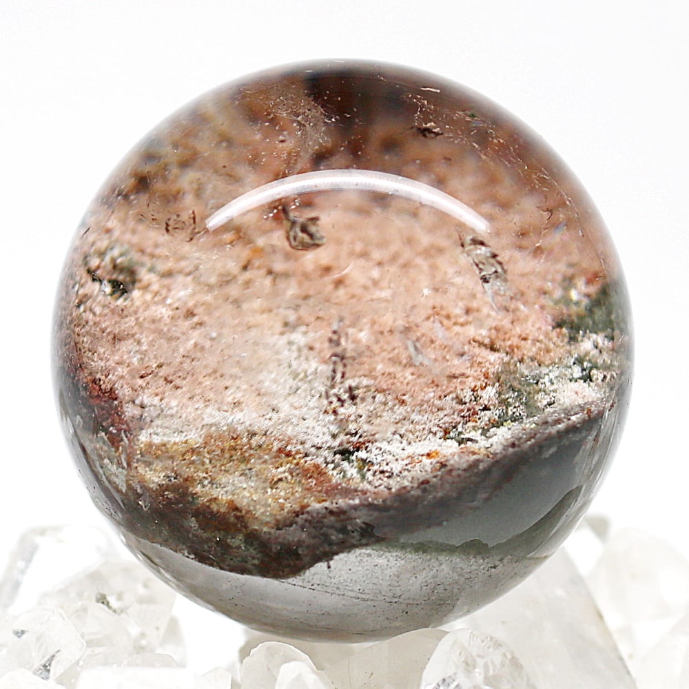 高品質]ガーデンクォーツ丸玉/ガーデン水晶スフィア（直径46.8mm