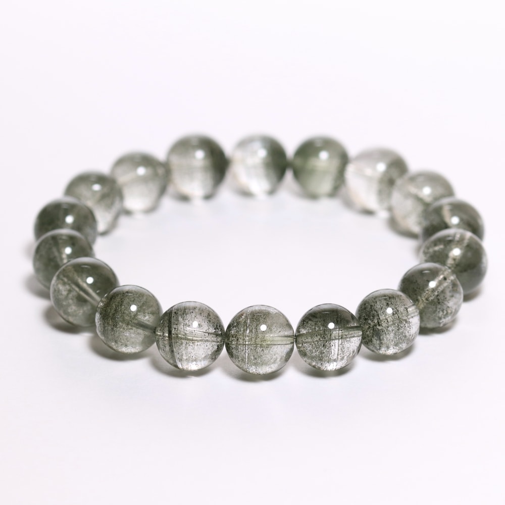 高品質]層状グリーンガーデンクォーツブレスレット/千層ガーデン水晶