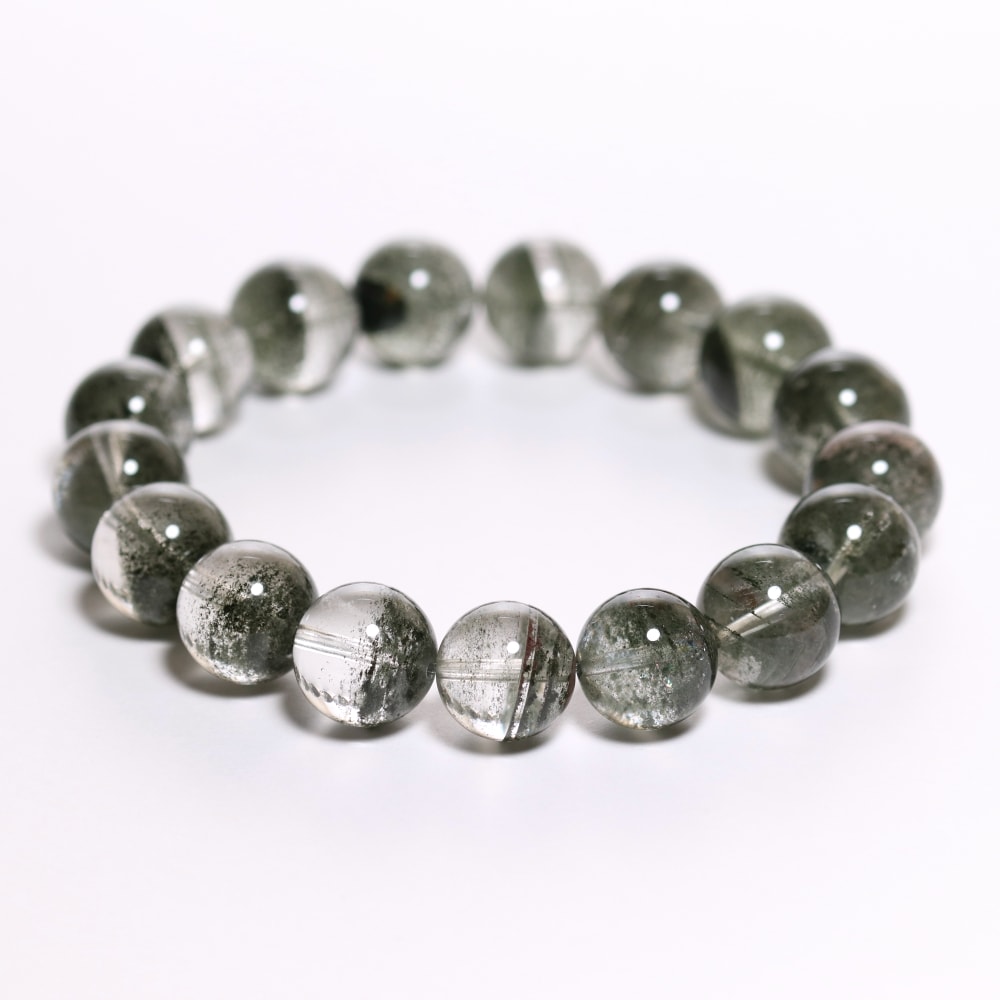 高品質]層状グリーンガーデンクォーツブレスレット/千層ガーデン水晶