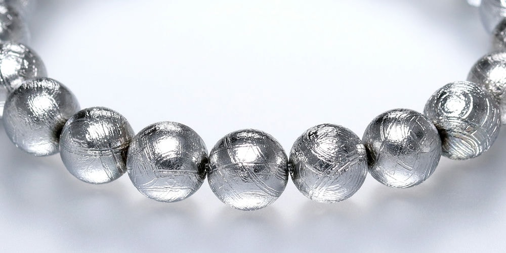ナミビア共和国産]ギベオン隕石ブレスレット（約8.5mm玉/シルバー