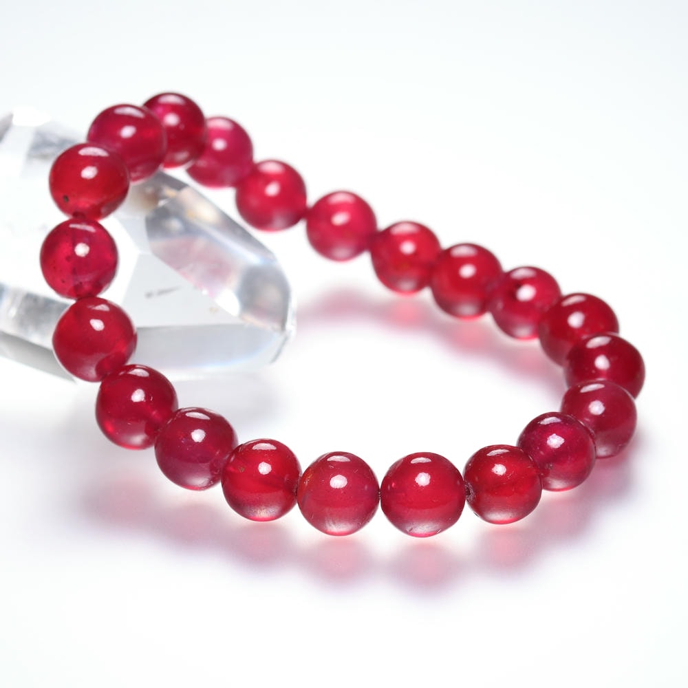 高品質++]宝石質ルビーブレスレット（約10.5mm玉） - 埼玉県吉川市の
