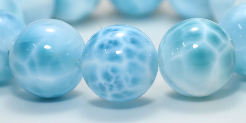 特別価格/高品質]ラリマー大玉ブレスレット（約19.5mm玉） - 埼玉県
