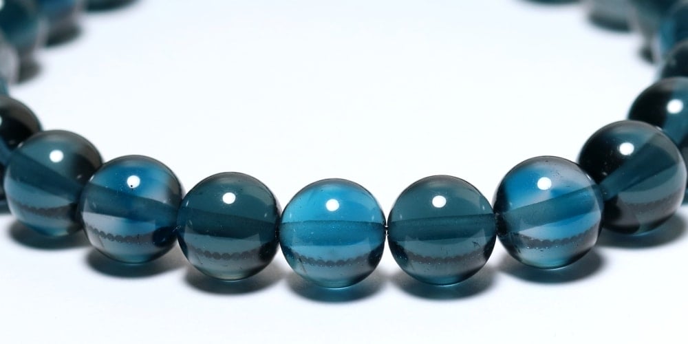 トップクォリティ]ロンドンブルートパーズブレスレット（約9mm玉