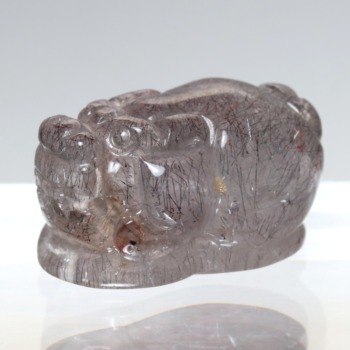 高品質]花火スーパーセブン彫刻/ニードルヘマタイト（貔貅/ヒキュウ