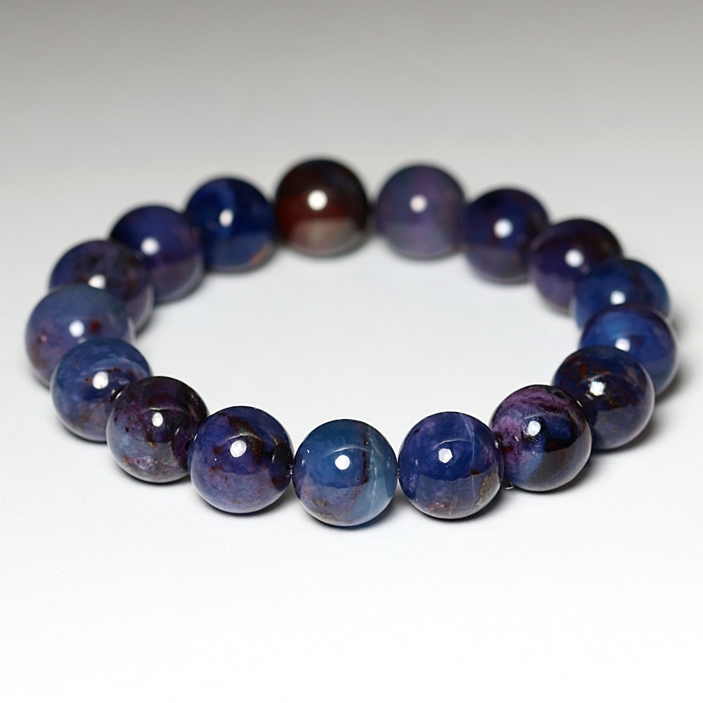 レアカラー・高品質]ブルースギライトブレスレット（約13mm玉） - 埼玉