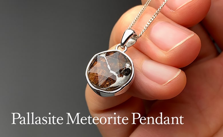 パラサイト隕石（石鉄隕石）ペンダント（ネックレストップ） - 埼玉県