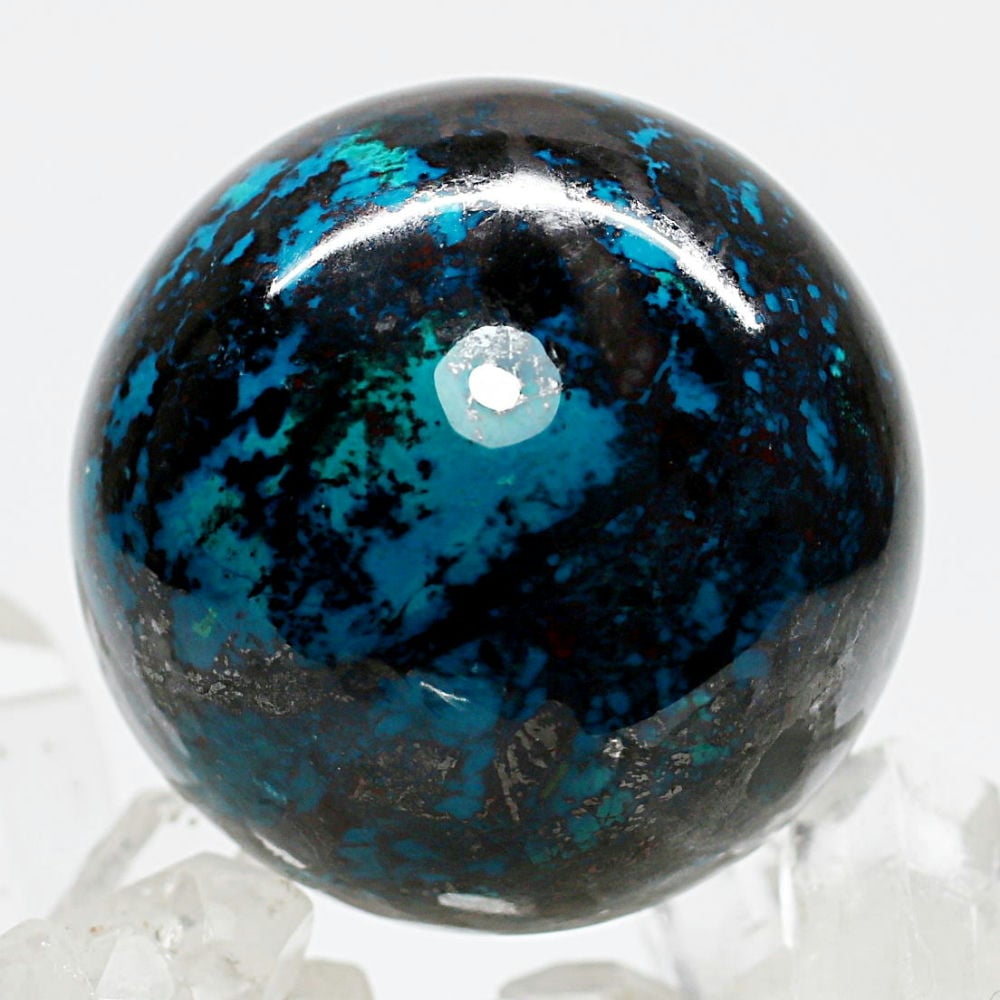 高品質]ペルー産クリソコラ丸玉/スフィア（球体直径約41mm） - 埼玉県