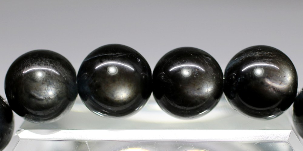 高品質]ブラックスターアクアマリンブレスレット（約9mm玉） - 埼玉県