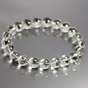 希少・高品質++]グリーンマイカインクォーツブレスレット（約9mm玉