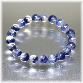 高品質]デュモルチェライトインクォーツブレスレット（約9.5mm玉