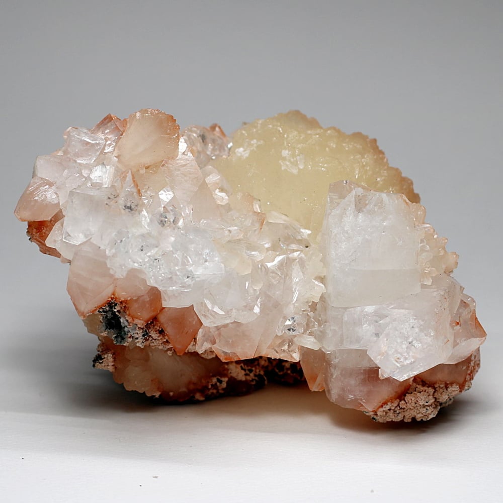 高品質]インド産オレンジアポフィライトクラスター/結晶原石（スティル