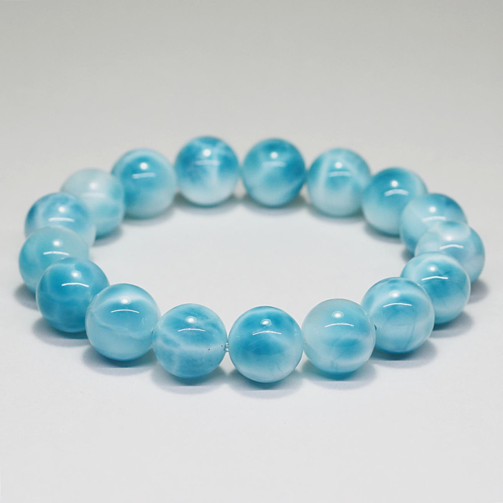 トップクォリティ]ラリマーブレスレット（約11.5mm玉） - 埼玉県吉川市