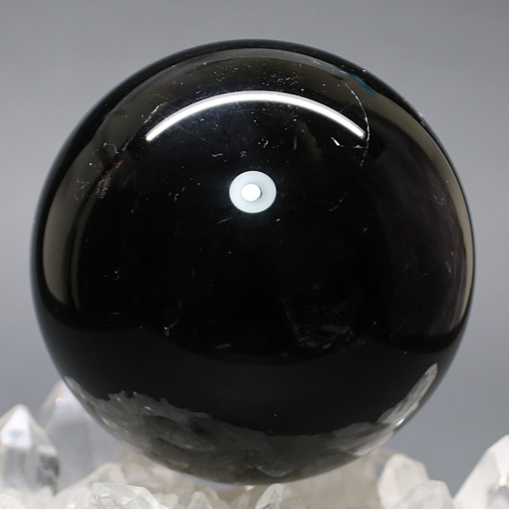 高品質]山東省産スターモリオン丸玉/天然黒水晶スフィア（球体直径76.6