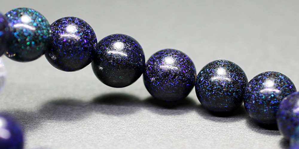 高品質++]ブラックマトリックスオパールブレスレット（約11mm玉