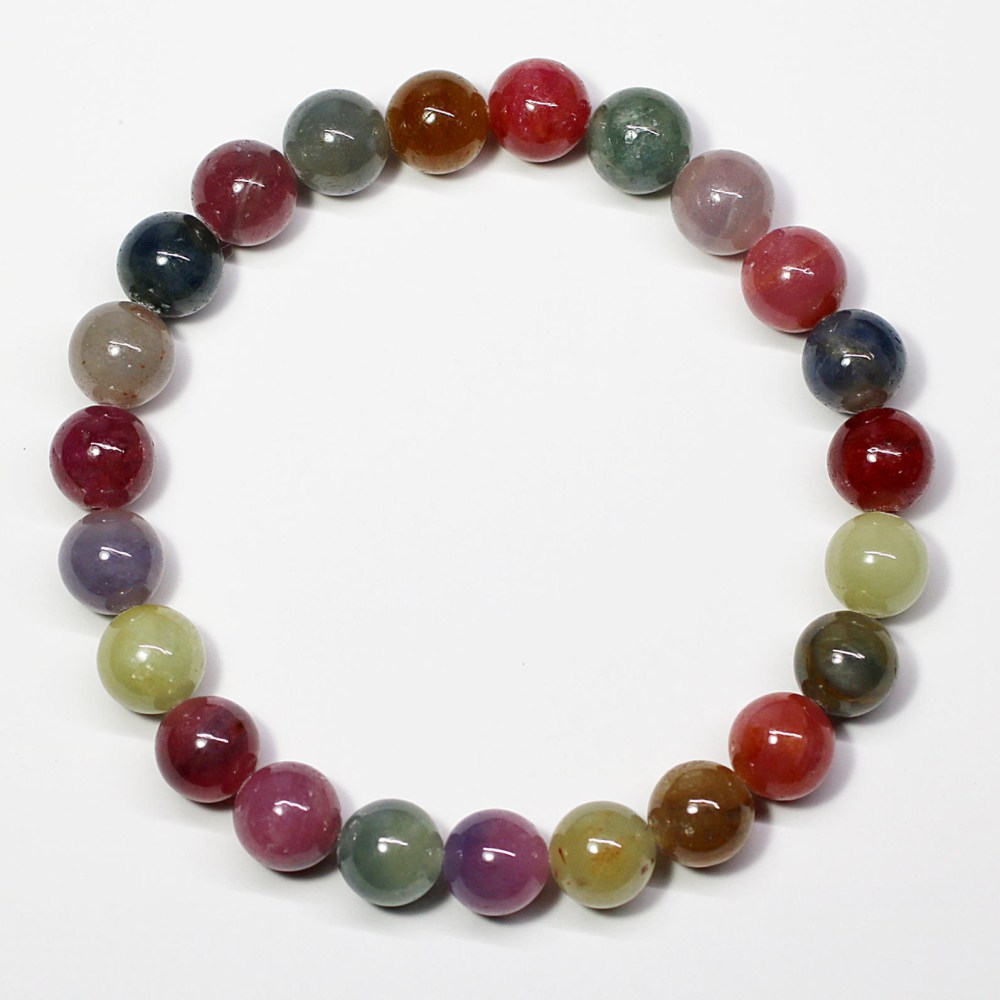 高品質]マルチカラーサファイアブレスレット(約8.5mm玉) - 埼玉県吉川