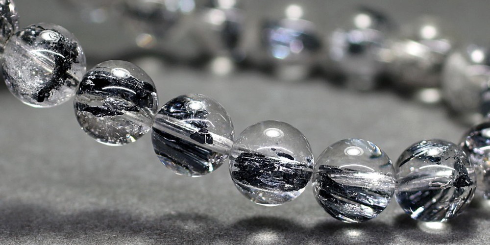 高品質++]スティブナイトインクォーツブレスレット（約8.5mm玉