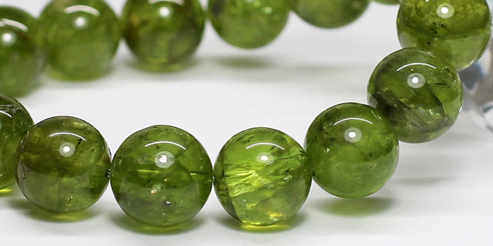 高品質+]ペリドットブレスレット（約13mm希少大玉） - 埼玉県吉川市の