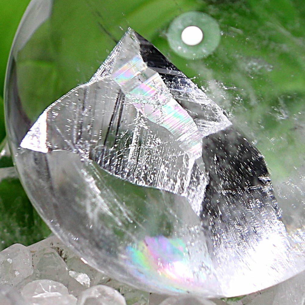 トップクォリティ]クォーツインクォーツ丸玉/貫入水晶スフィア（直径