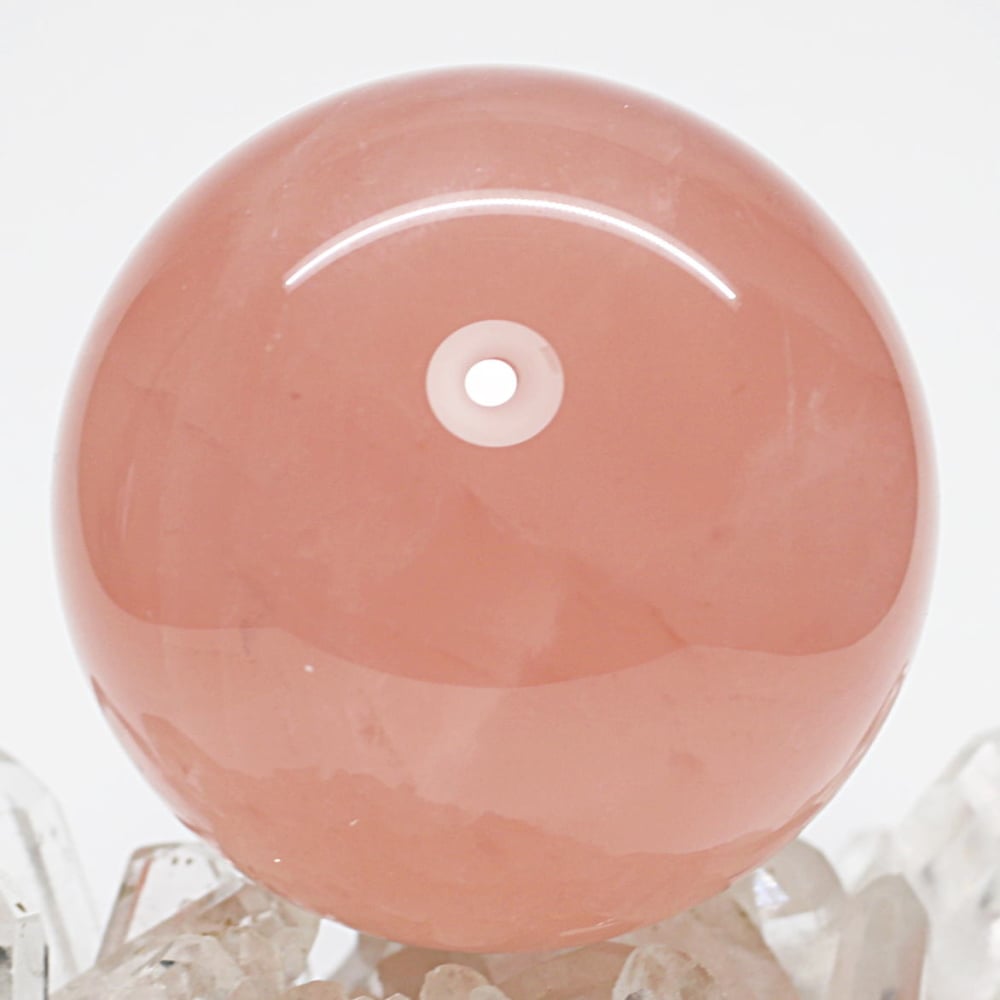高品質]ブラジル産ローズクォーツ丸玉/大玉スフィア（球体直径67.4mm