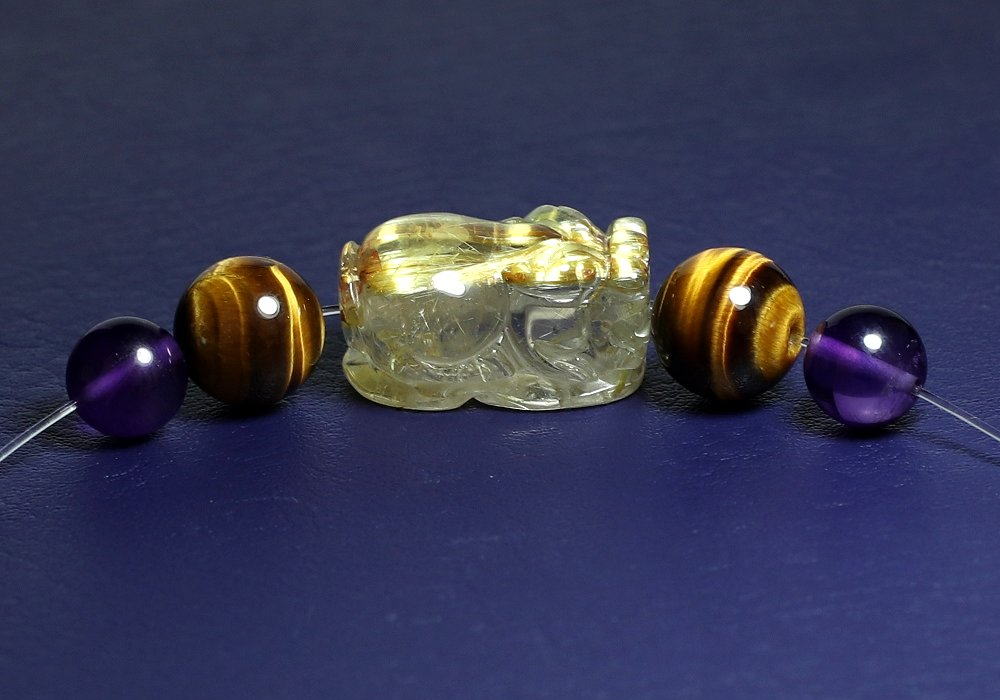 最終価格！ルチル 貔貅 水晶彫刻 貔貅（ヒキュウ） （ルチルクォーツ