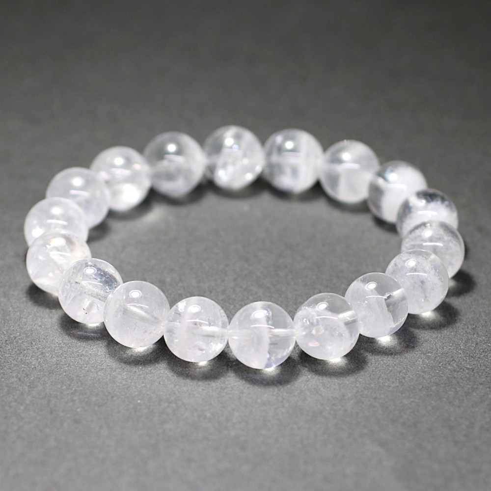 高品質++]スノーホワイトステップファントムクォーツブレスレット（約