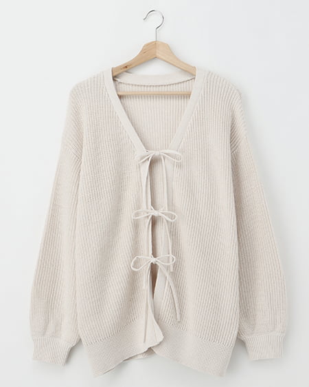 ミドル丈畦リボンニットカーディガン｜INGNI(イング) 公式通販｜INGNI