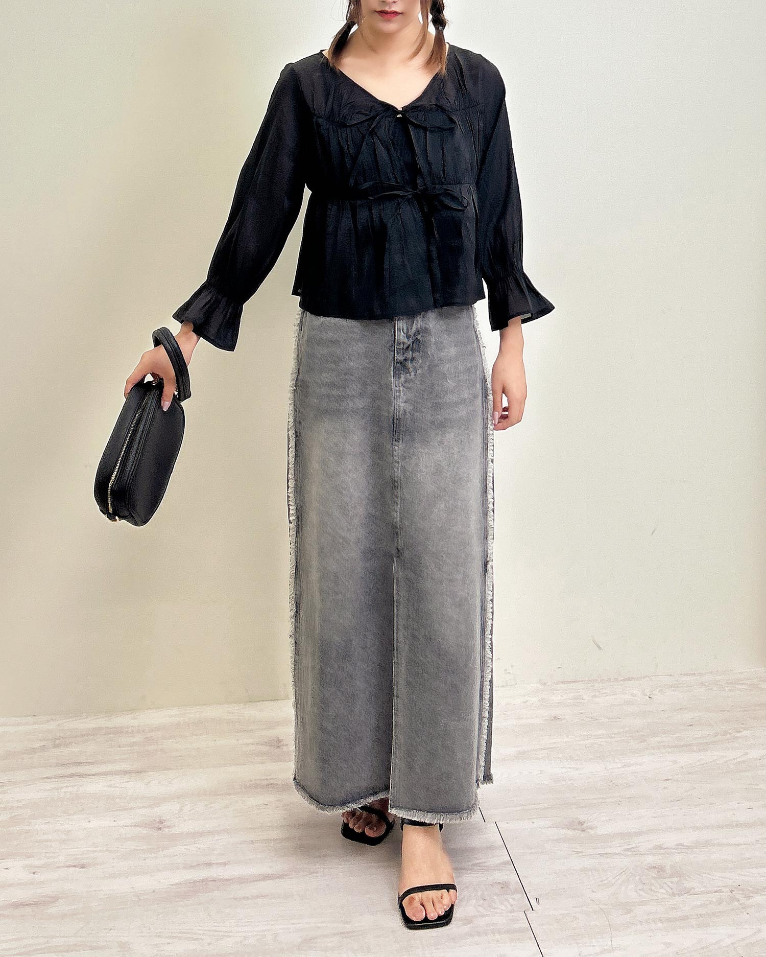 サイドフリンジデニムロングスカート｜INGNI(イング) 公式通販｜INGNI