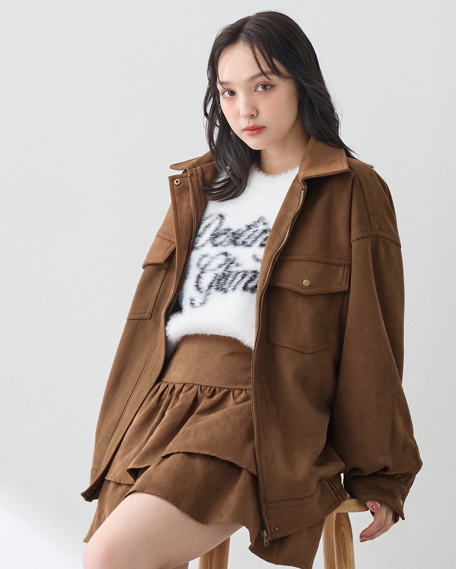 フェイクスエードビッグブルゾン(セットアップ対応)｜INGNI(イング