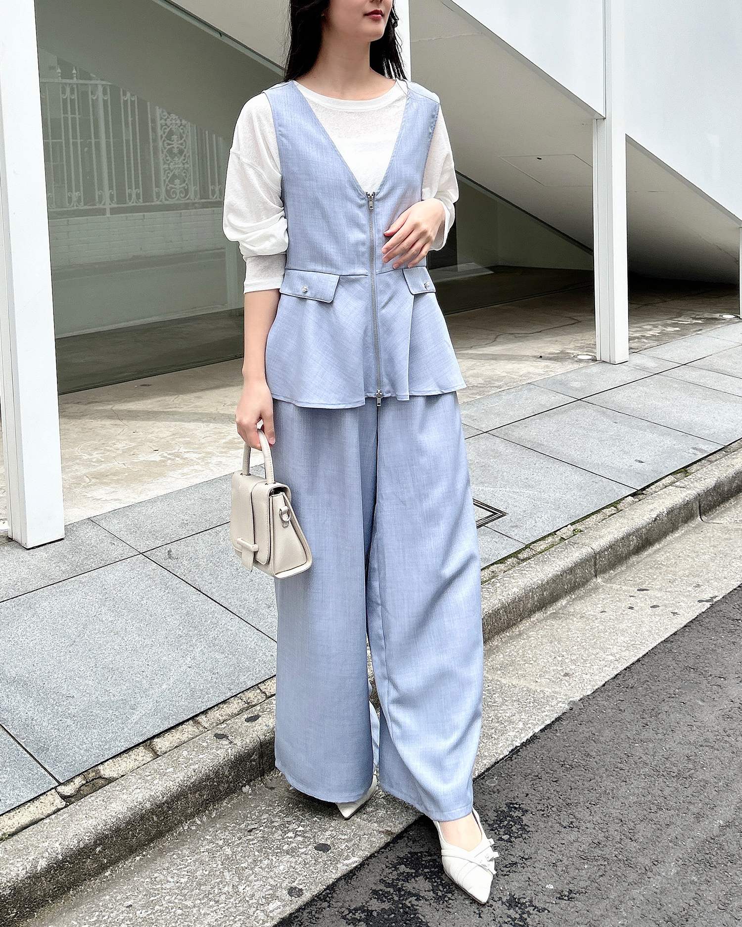 ペプラムベスト＋ワイドパンツ／セットアップ｜INGNI(イング) 公式通販