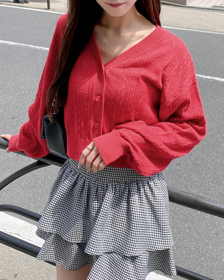 リボン柄パターンメッシュニットカーディガン｜INGNI(イング) 公式通販