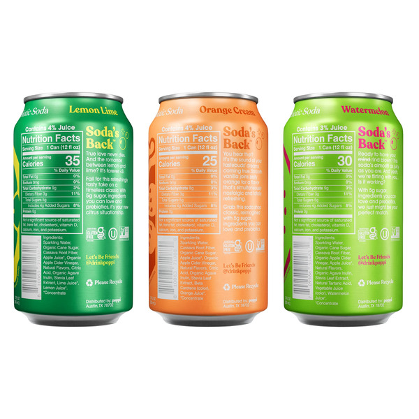 poppi Probiotic Soda, Variety Pack, 12 fl oz, 15 ct Same-Day