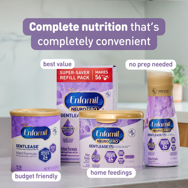 Enfamil® Gentlease Baby Formula, Reduces Fussiness, Crying and Gas
