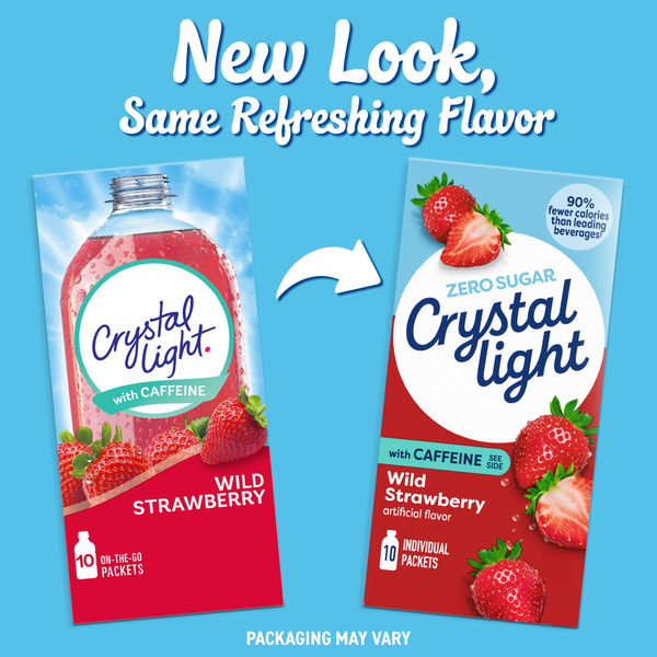 Crystal Light Wild Strawberry Powdered Drink Mix with Caffeine