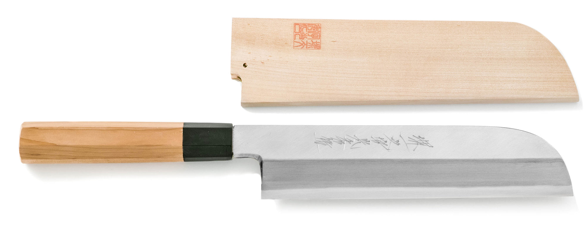 堺一文字光秀 白銀 霞研 鎌薄刃包丁 鞘付き