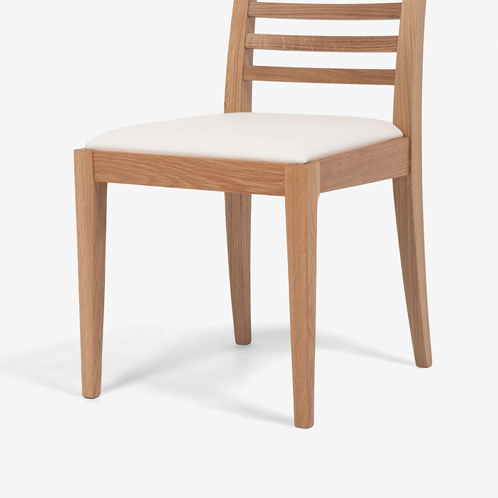 秋田木工 ダイニングチェア「N005」ナラ材ホワイトオーク色 座面PVC