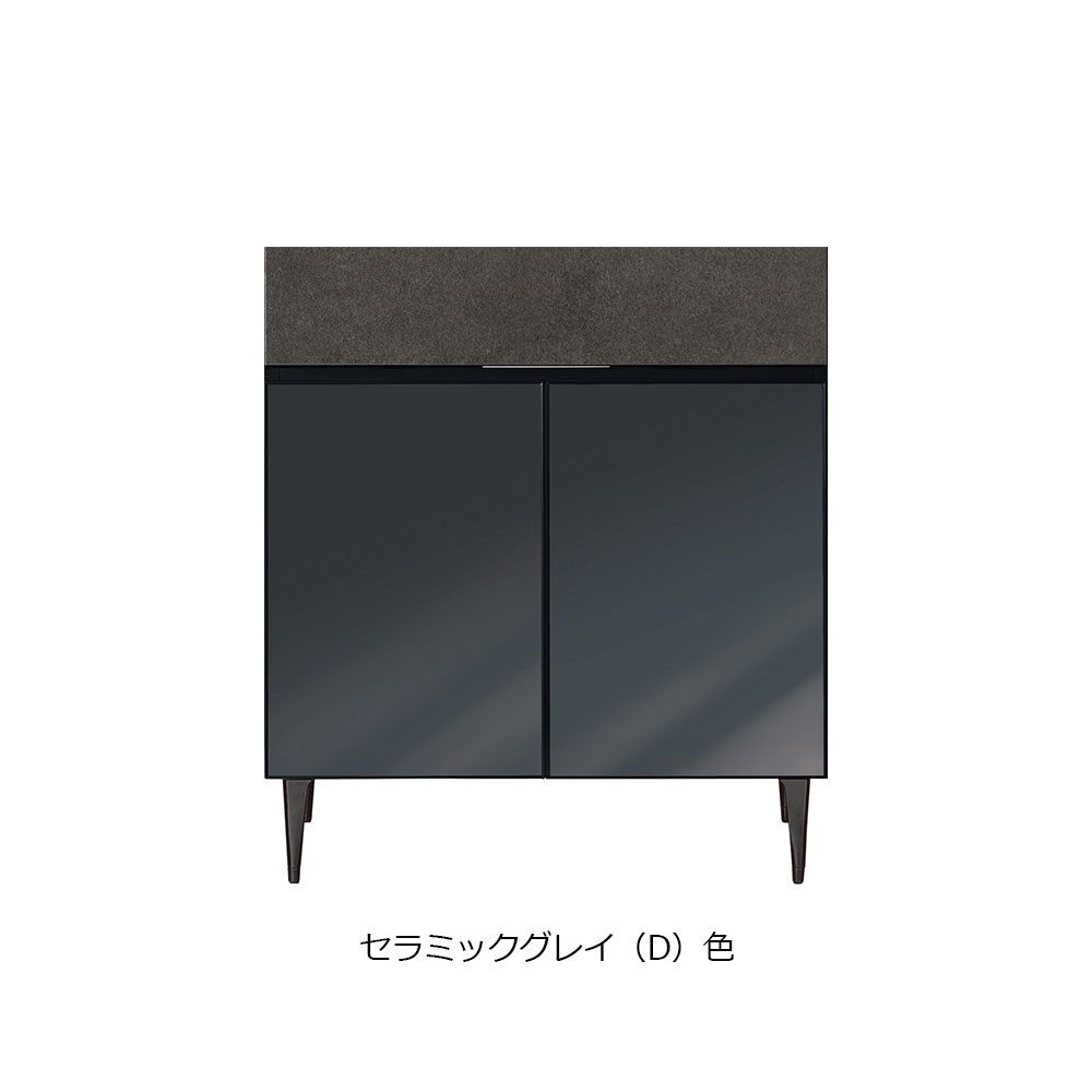 AYANO（綾野製作所）サイドボード「ゼノ ノワール ZL-80UK」ガラス天板