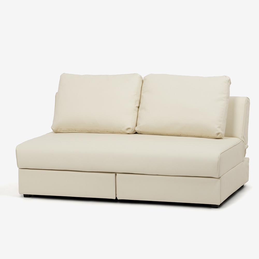 オットマン「パズル」ソフトレザー アイボリー色 収納付き | 【公式