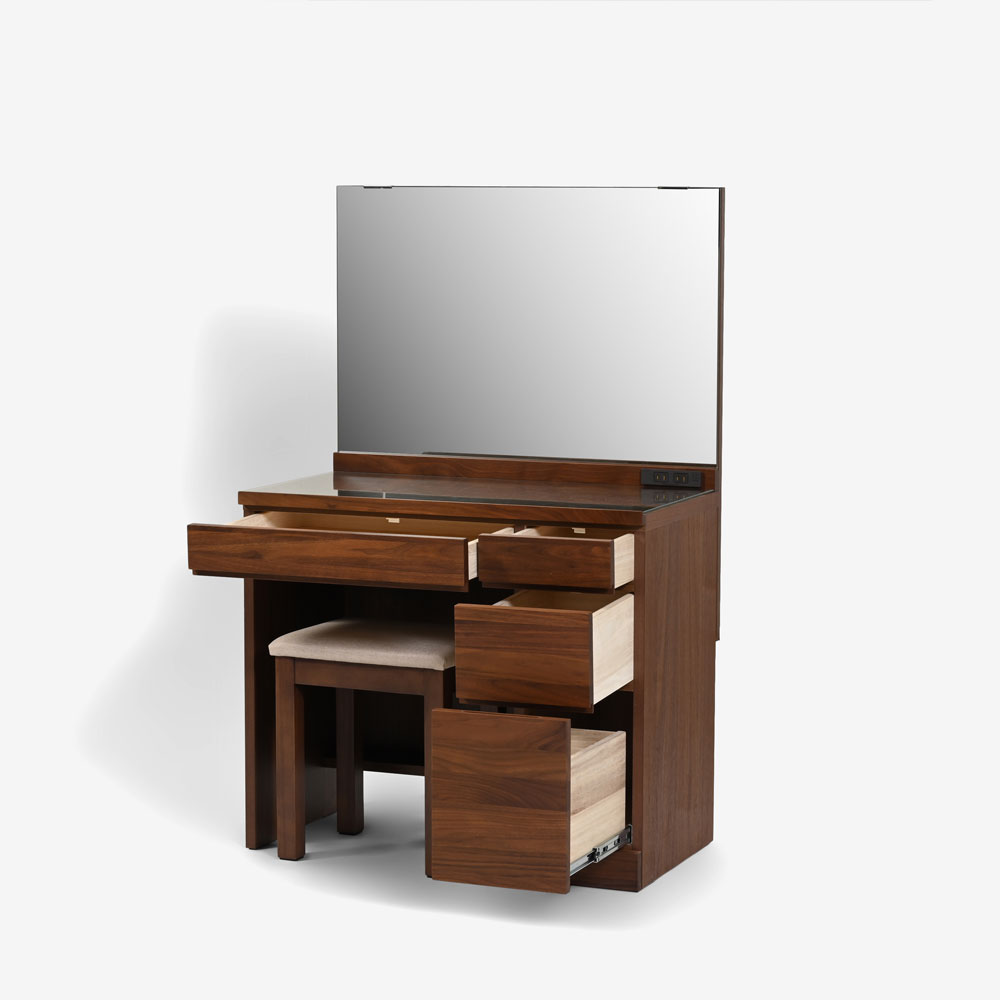 ドレッサー「レッチェ」スツール付き ウォールナット材 | 【公式】大塚