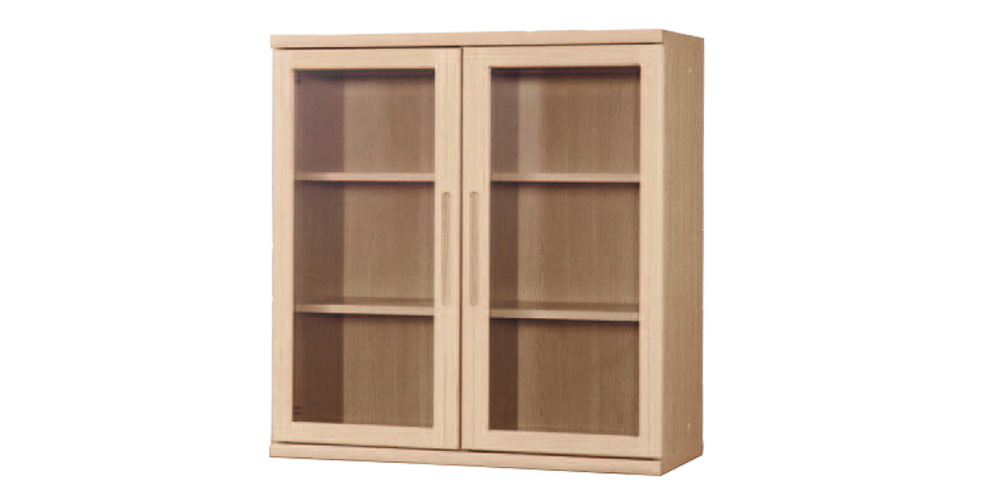 ナチュラルウッド ガラス扉本棚【受取りに来れる方に譲り】 ナチュラル