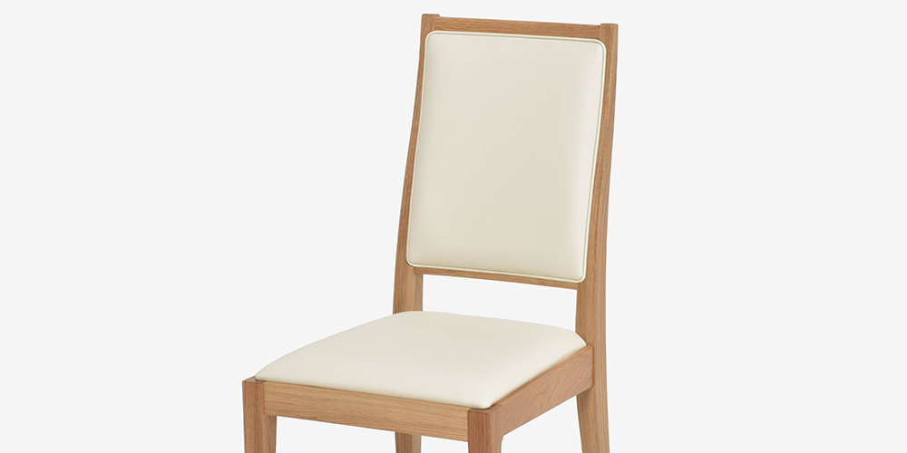 秋田木工 ダイニングチェア「N005 UU2」ナラ材 ホワイトオーク色 座面