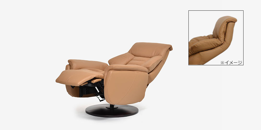 電動リクライニングチェア「ルージアKD SD-455B」半革 #M-02 キャメル