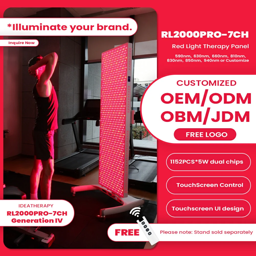 RL2000PRO フィットネス、サウナ用7波長レッドライトセラピーパネル