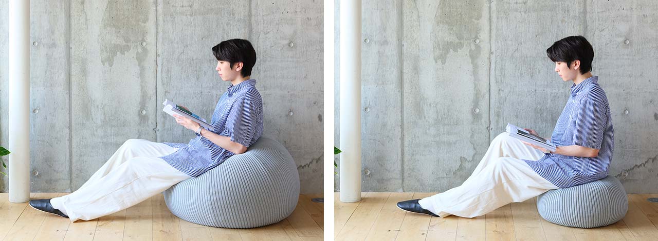 MINI PUUF White×Black MIX｜1人掛け｜IDEE SHOP Online