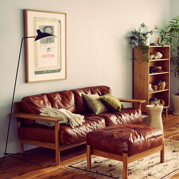 在庫品】DIMANCHE SOFA (2) Leather Premium Marron｜2人掛け｜IDEE