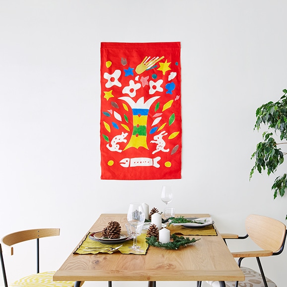 数量限定】柚木沙弥郎デザイン 型染タペストリー「Tree of Life -生命