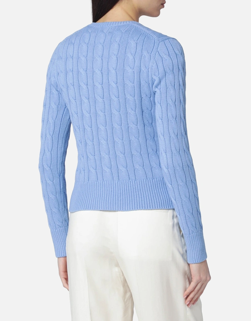 Polo Ralph Lauren ライトブルーケーブルニットコットンカーディガン