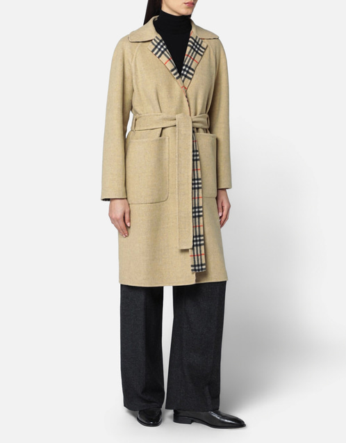 Burberry リバーシブルウールラップコート (すべての新品) IFCHIC.COM