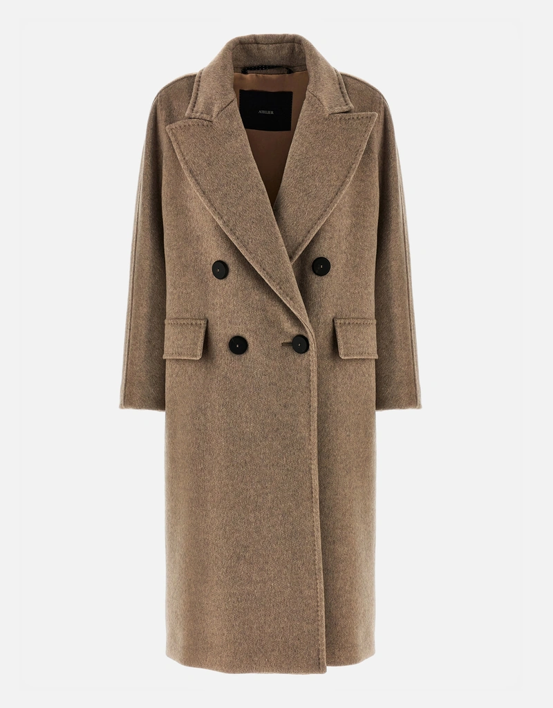 Max Mara カシミヤ アルパカ ウールパイル ダブルブレスト オーバー