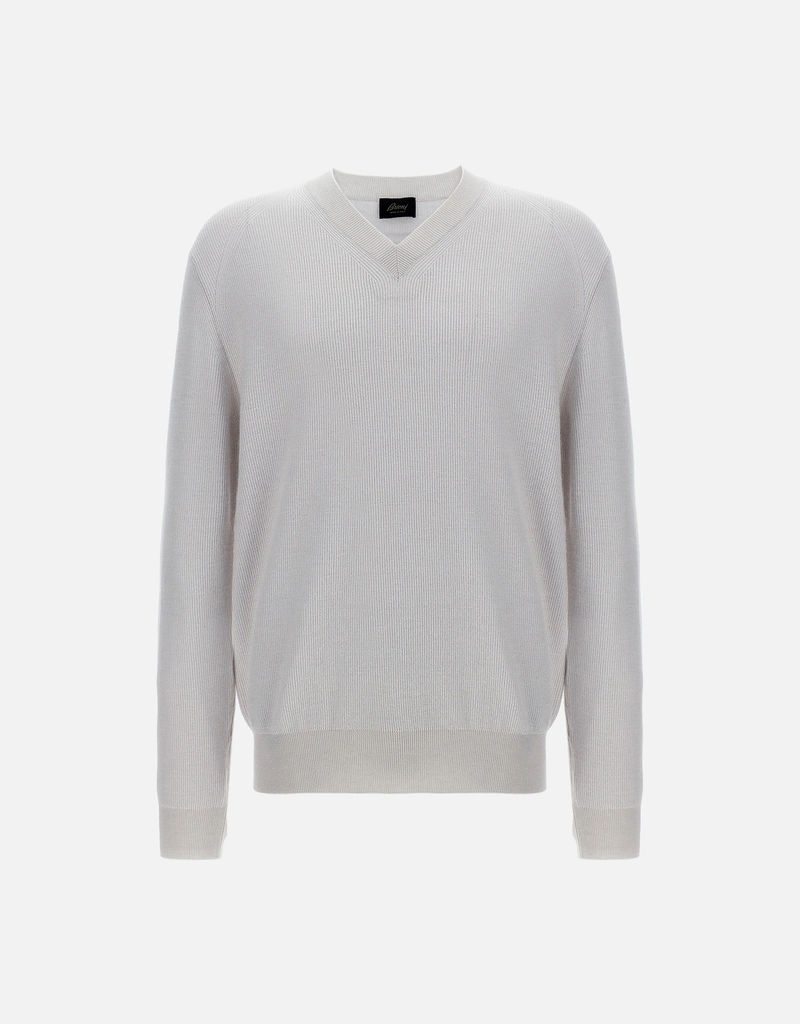 Brioni メンズ カシミヤ ウール Vネックセーター (すべての新品