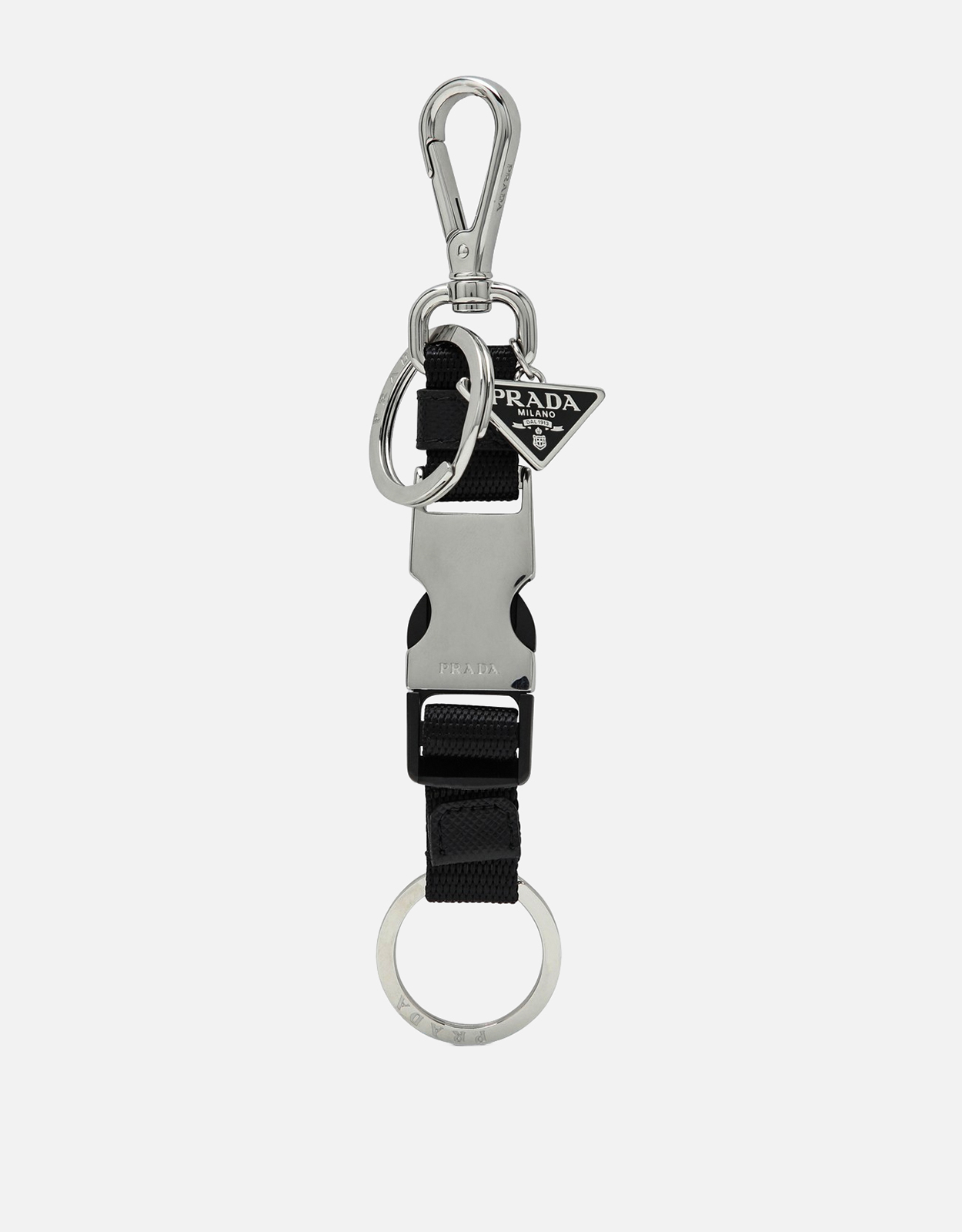 Prada Black keychain with snap buckle (Accessories,Keychains and